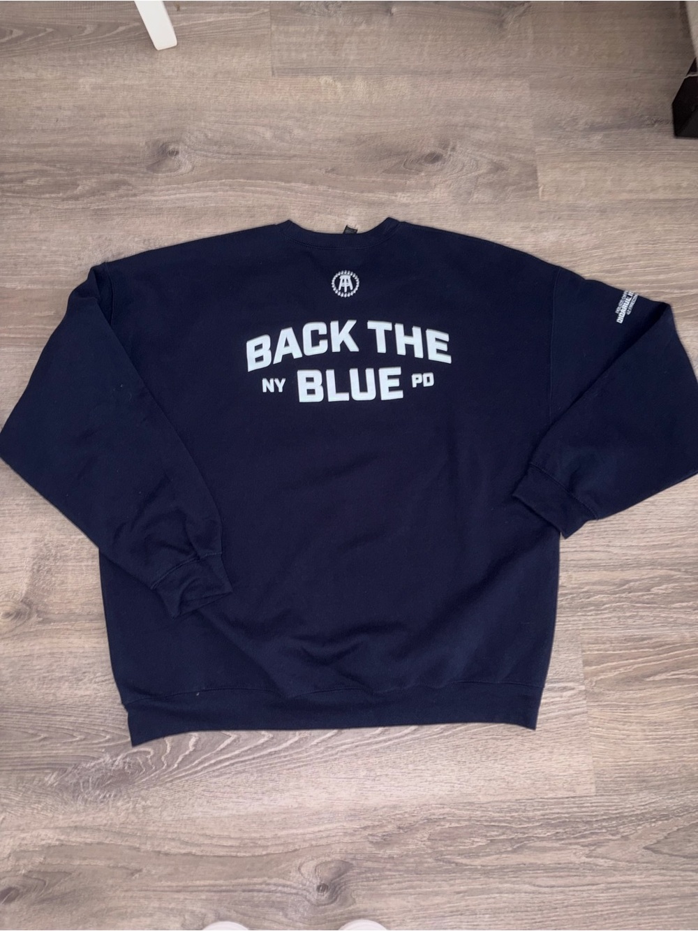 Barstool Sports Back The Blue Navy NYPD Crewneck Sweater